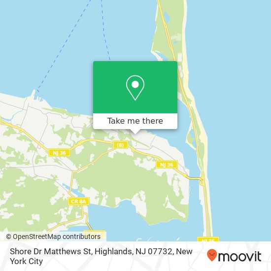 Mapa de Shore Dr Matthews St, Highlands, NJ 07732