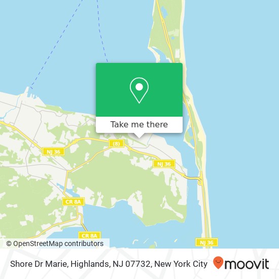 Mapa de Shore Dr Marie, Highlands, NJ 07732