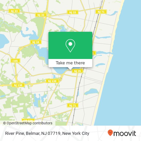 Mapa de River Pine, Belmar, NJ 07719