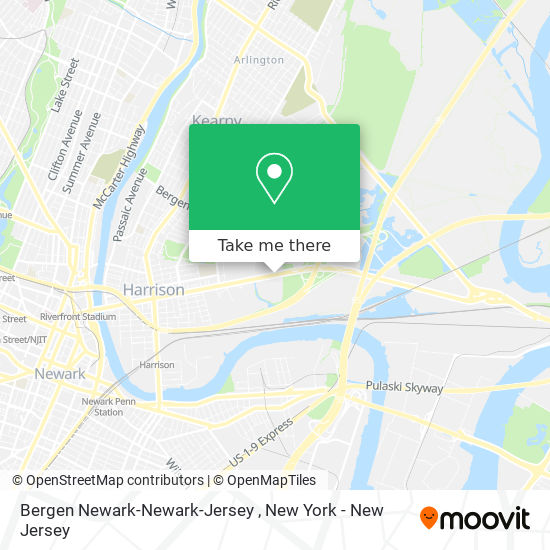 Bergen Newark-Newark-Jersey map
