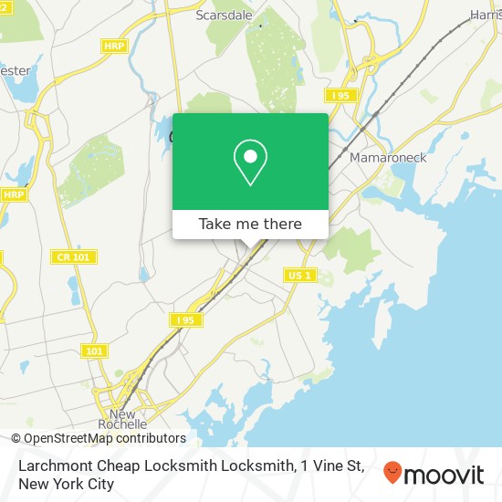 Larchmont Cheap Locksmith Locksmith, 1 Vine St map