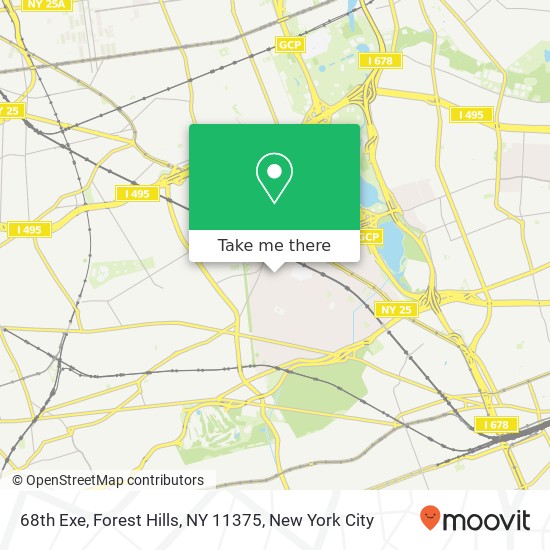 68th Exe, Forest Hills, NY 11375 map