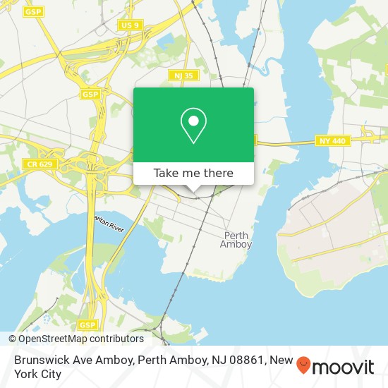 Mapa de Brunswick Ave Amboy, Perth Amboy, NJ 08861