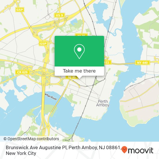 Mapa de Brunswick Ave Augustine Pl, Perth Amboy, NJ 08861