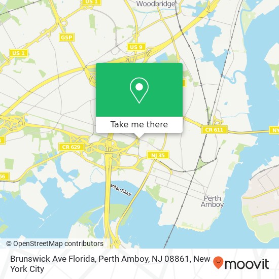 Mapa de Brunswick Ave Florida, Perth Amboy, NJ 08861