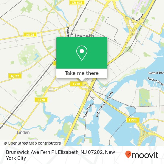 Brunswick Ave Fern Pl, Elizabeth, NJ 07202 map