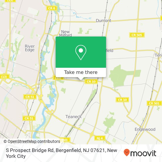 Mapa de S Prospect Bridge Rd, Bergenfield, NJ 07621
