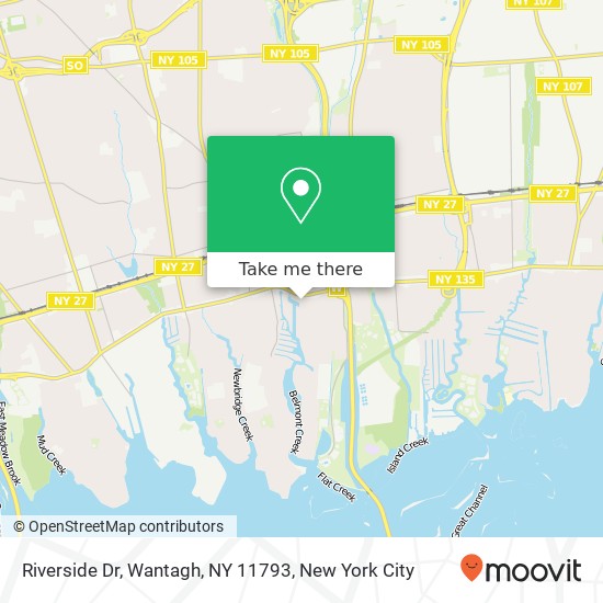 Mapa de Riverside Dr, Wantagh, NY 11793