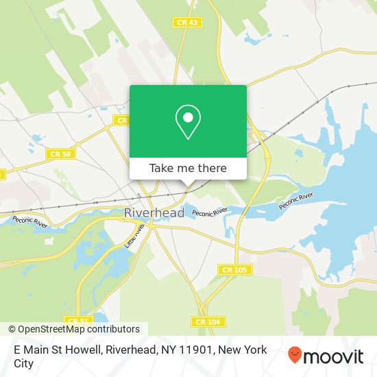 Mapa de E Main St Howell, Riverhead, NY 11901