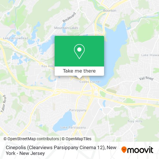 Mapa de Cinepolis (Clearviews Parsippany Cinema 12)