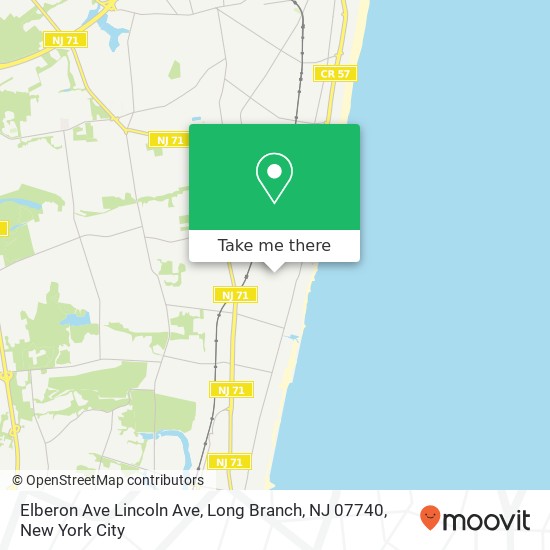 Elberon Ave Lincoln Ave, Long Branch, NJ 07740 map