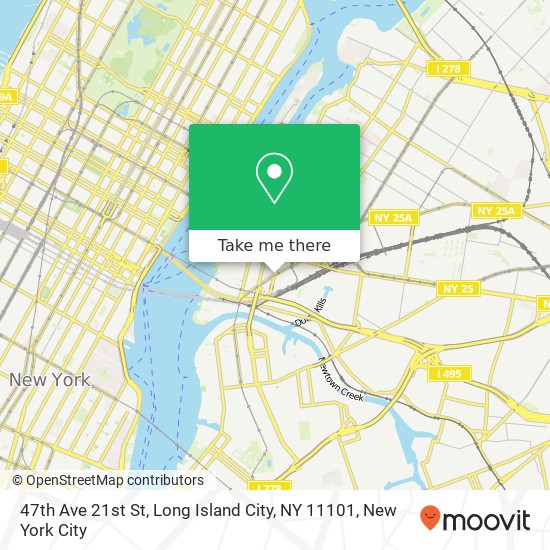 Mapa de 47th Ave 21st St, Long Island City, NY 11101