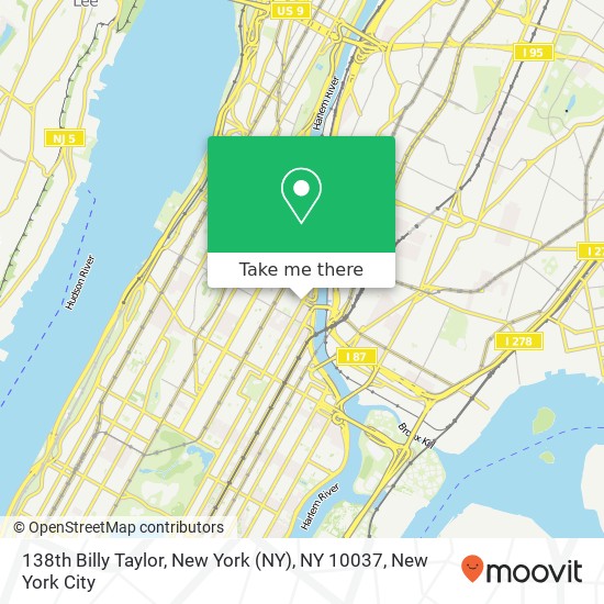 Mapa de 138th Billy Taylor, New York (NY), NY 10037