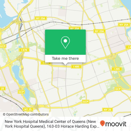 New York Hospital Medical Center of Queens (New York Hospital Queens), 163-03 Horace Harding Expy map