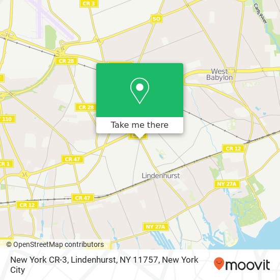 Mapa de New York CR-3, Lindenhurst, NY 11757