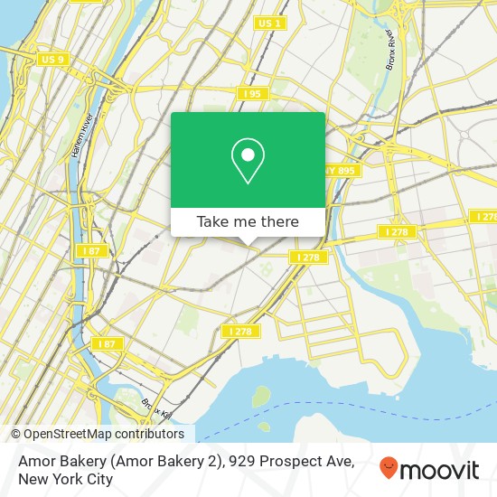 Amor Bakery (Amor Bakery 2), 929 Prospect Ave map
