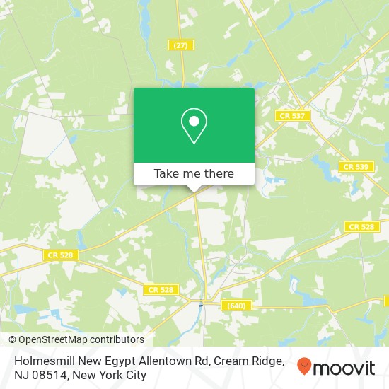 Mapa de Holmesmill New Egypt Allentown Rd, Cream Ridge, NJ 08514