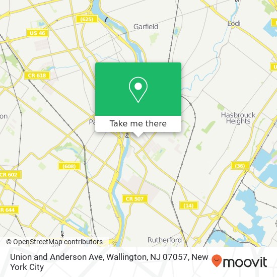 Mapa de Union and Anderson Ave, Wallington, NJ 07057