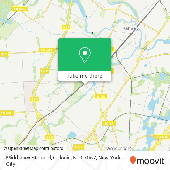 Mapa de Middlesex Stone Pl, Colonia, NJ 07067