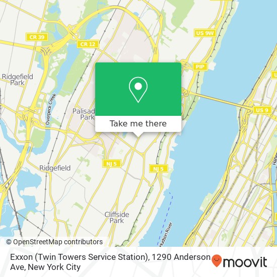 Mapa de Exxon (Twin Towers Service Station), 1290 Anderson Ave