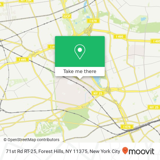 71st Rd RT-25, Forest Hills, NY 11375 map