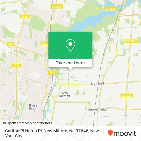 Carlton Pl Harris Pl, New Milford, NJ 07646 map