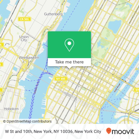 Mapa de W St and 10th, New York, NY 10036