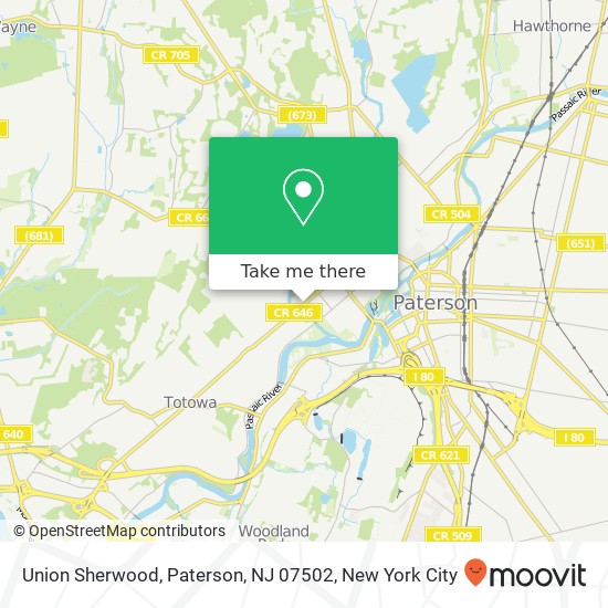 Mapa de Union Sherwood, Paterson, NJ 07502