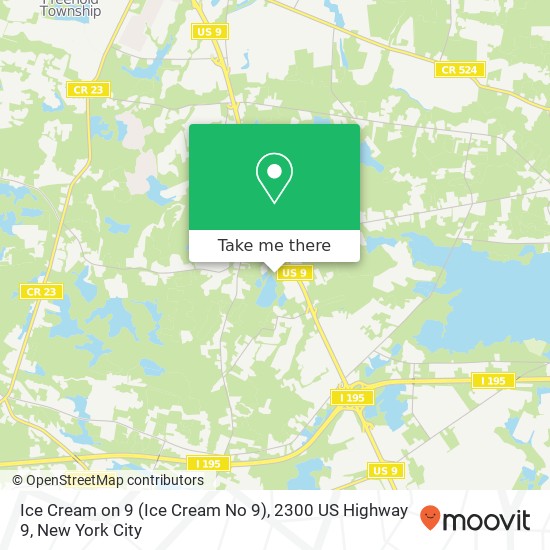 Mapa de Ice Cream on 9 (Ice Cream No 9), 2300 US Highway 9