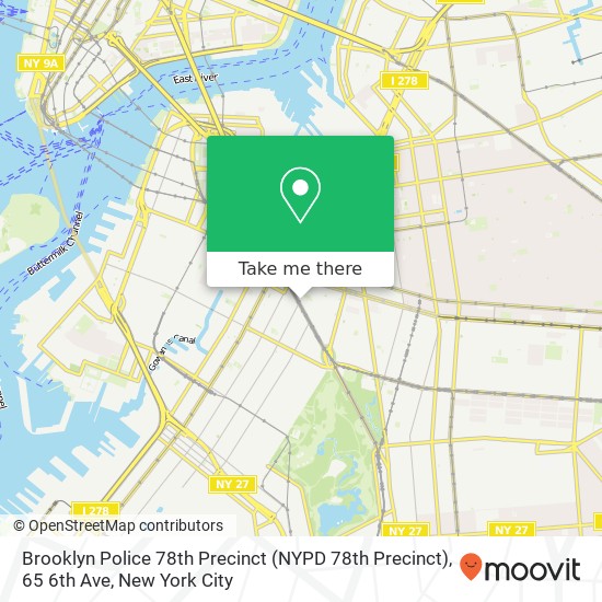 Brooklyn Police 78th Precinct (NYPD 78th Precinct), 65 6th Ave map