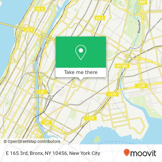 Mapa de E 165 3rd, Bronx, NY 10456
