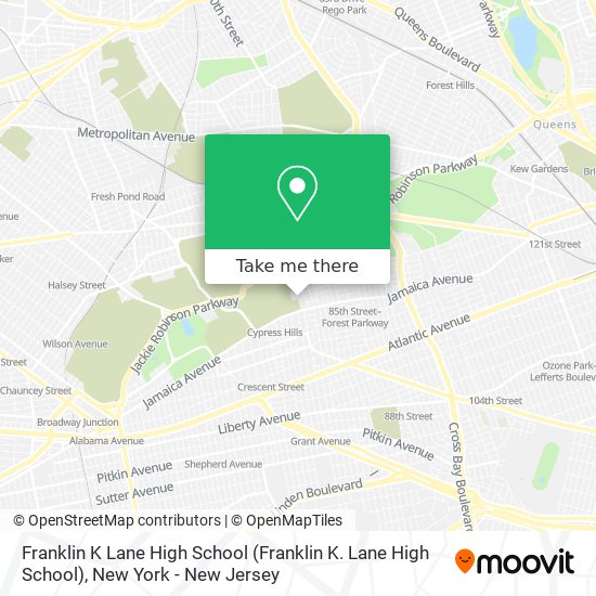 Franklin K Lane High School map