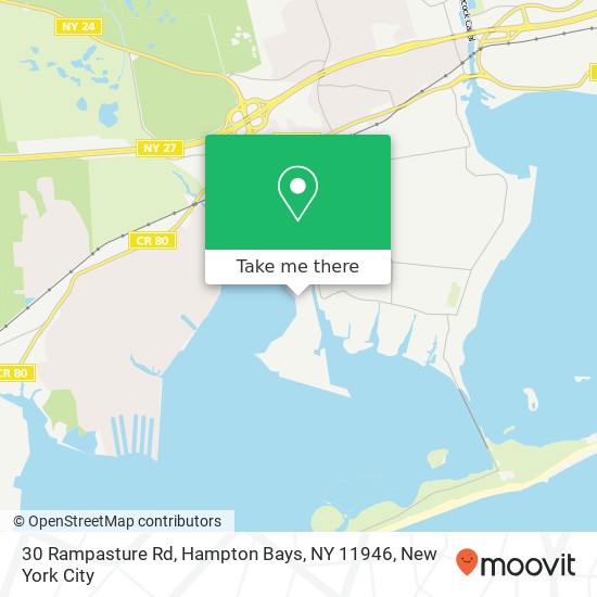 Mapa de 30 Rampasture Rd, Hampton Bays, NY 11946