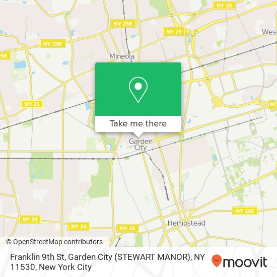 Franklin 9th St, Garden City (STEWART MANOR), NY 11530 map