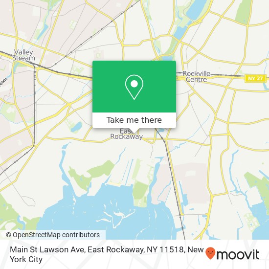 Mapa de Main St Lawson Ave, East Rockaway, NY 11518
