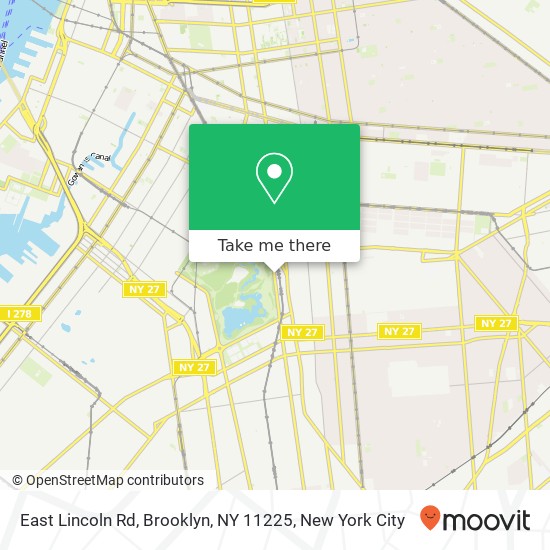 Mapa de East Lincoln Rd, Brooklyn, NY 11225