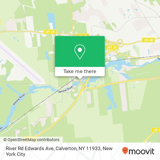 Mapa de River Rd Edwards Ave, Calverton, NY 11933