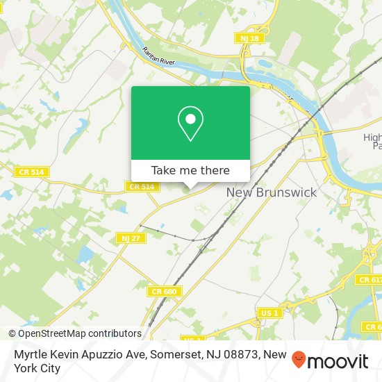 Mapa de Myrtle Kevin Apuzzio Ave, Somerset, NJ 08873
