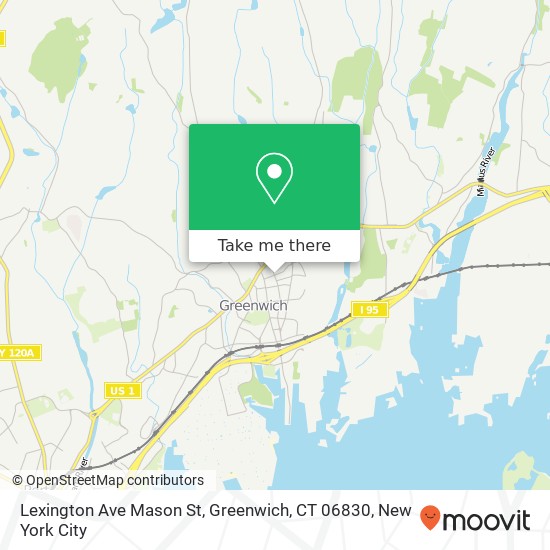 Mapa de Lexington Ave Mason St, Greenwich, CT 06830