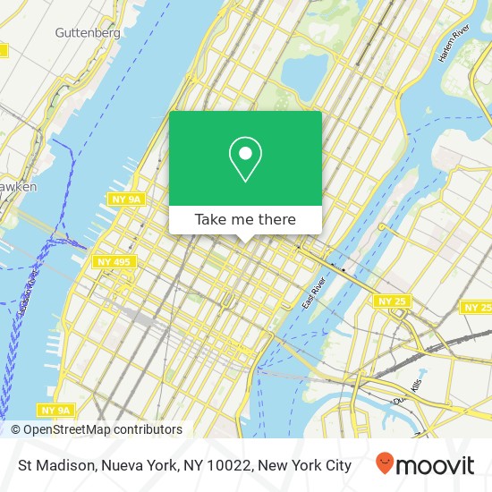 St Madison, Nueva York, NY 10022 map