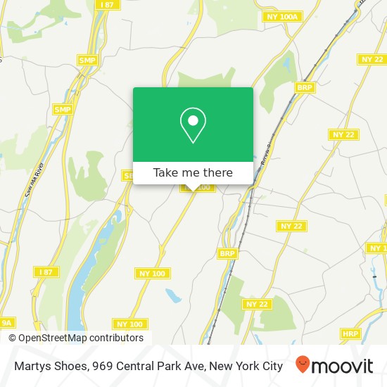 Mapa de Martys Shoes, 969 Central Park Ave