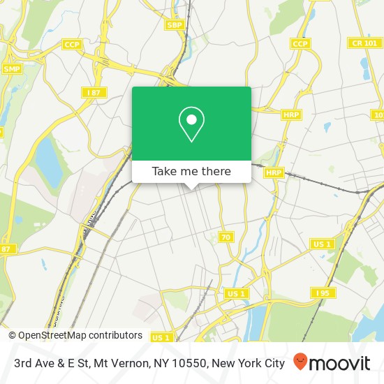 3rd Ave & E St, Mt Vernon, NY 10550 map