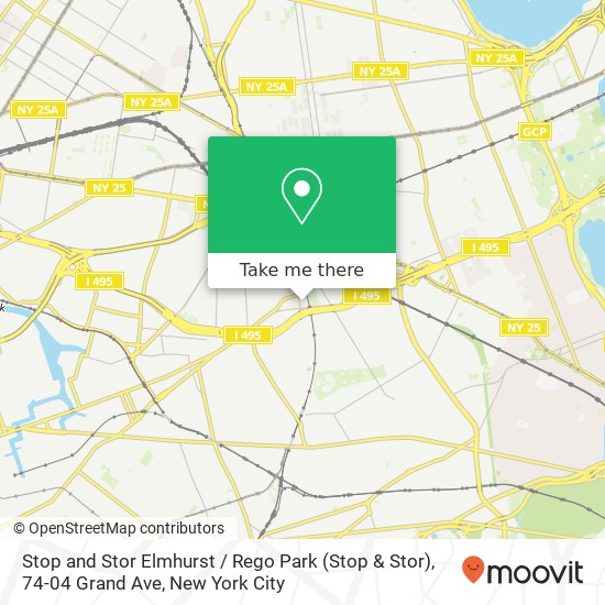 Stop and Stor Elmhurst / Rego Park (Stop & Stor), 74-04 Grand Ave map