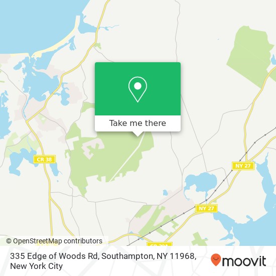 Mapa de 335 Edge of Woods Rd, Southampton, NY 11968