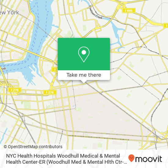 Mapa de NYC Health Hospitals Woodhull Medical & Mental Health Center-ER (Woodhull Med & Mental Hlth Ctr-ER), 760 Broadway