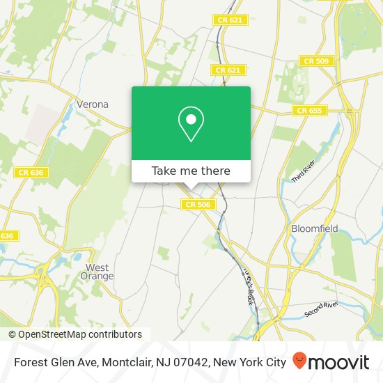 Forest Glen Ave, Montclair, NJ 07042 map