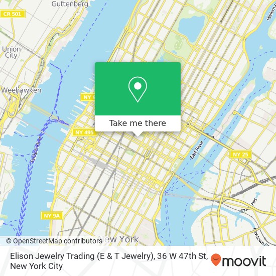 Elison Jewelry Trading (E & T Jewelry), 36 W 47th St map