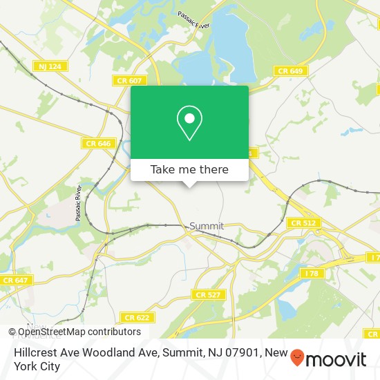 Hillcrest Ave Woodland Ave, Summit, NJ 07901 map