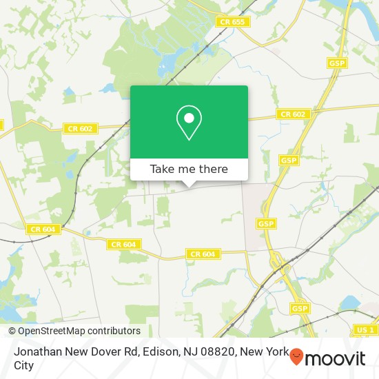 Mapa de Jonathan New Dover Rd, Edison, NJ 08820