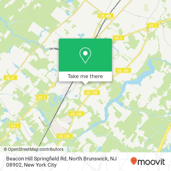Mapa de Beacon Hill Springfield Rd, North Brunswick, NJ 08902